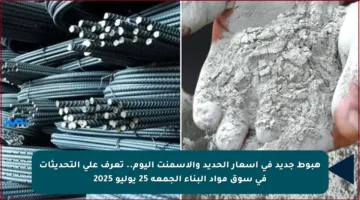 هبوط جديد في أسعار الحديد والأسمنت اليوم.. تعرف على التحديثات في سوق مواد البناء الجمعة 25 يوليو 2025